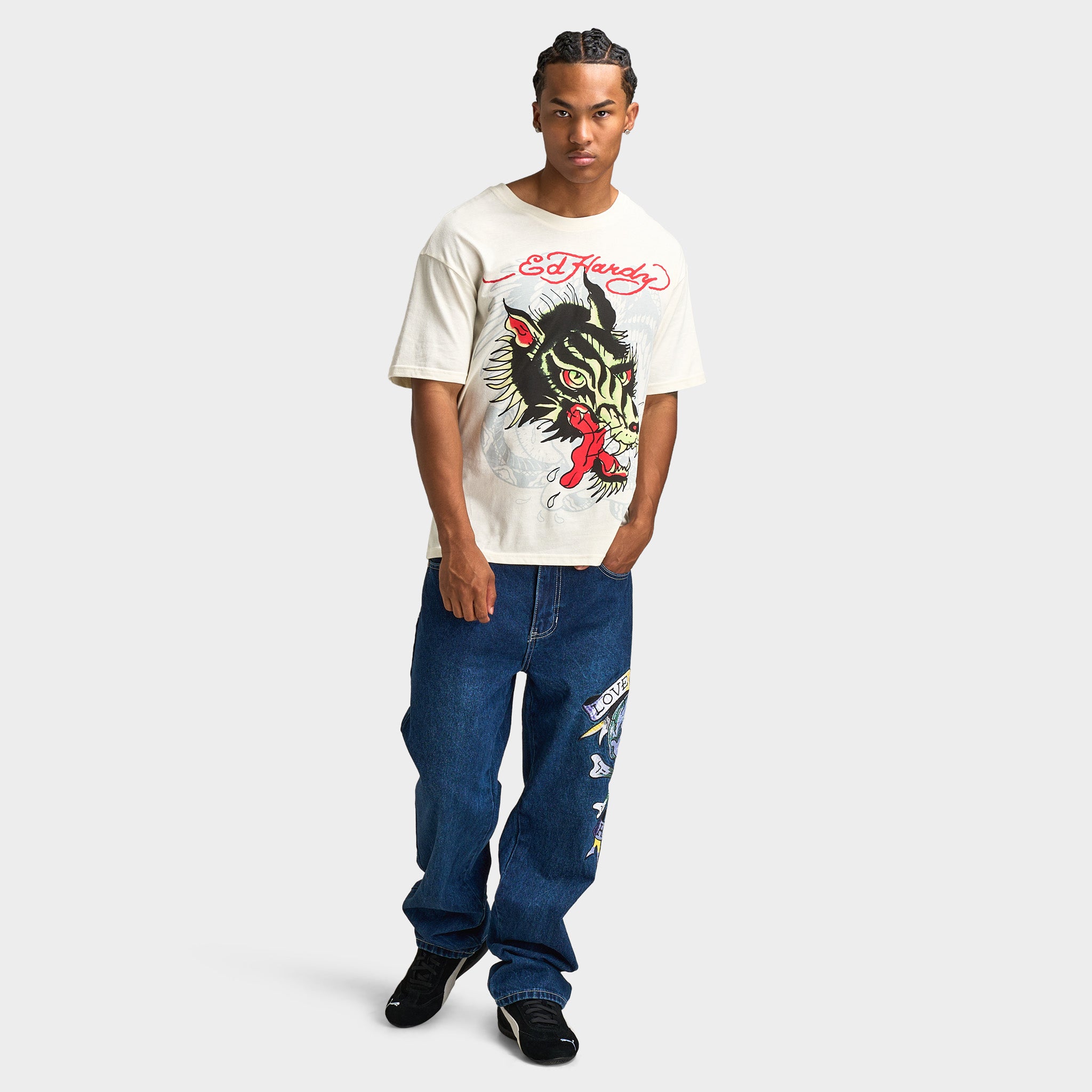 Ed Hardy Wolf Head T-Shirt / Vintage Ivory – JD Sports
