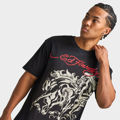 Ed Hardy Horses Graphic T-Shirt / Noir vintage