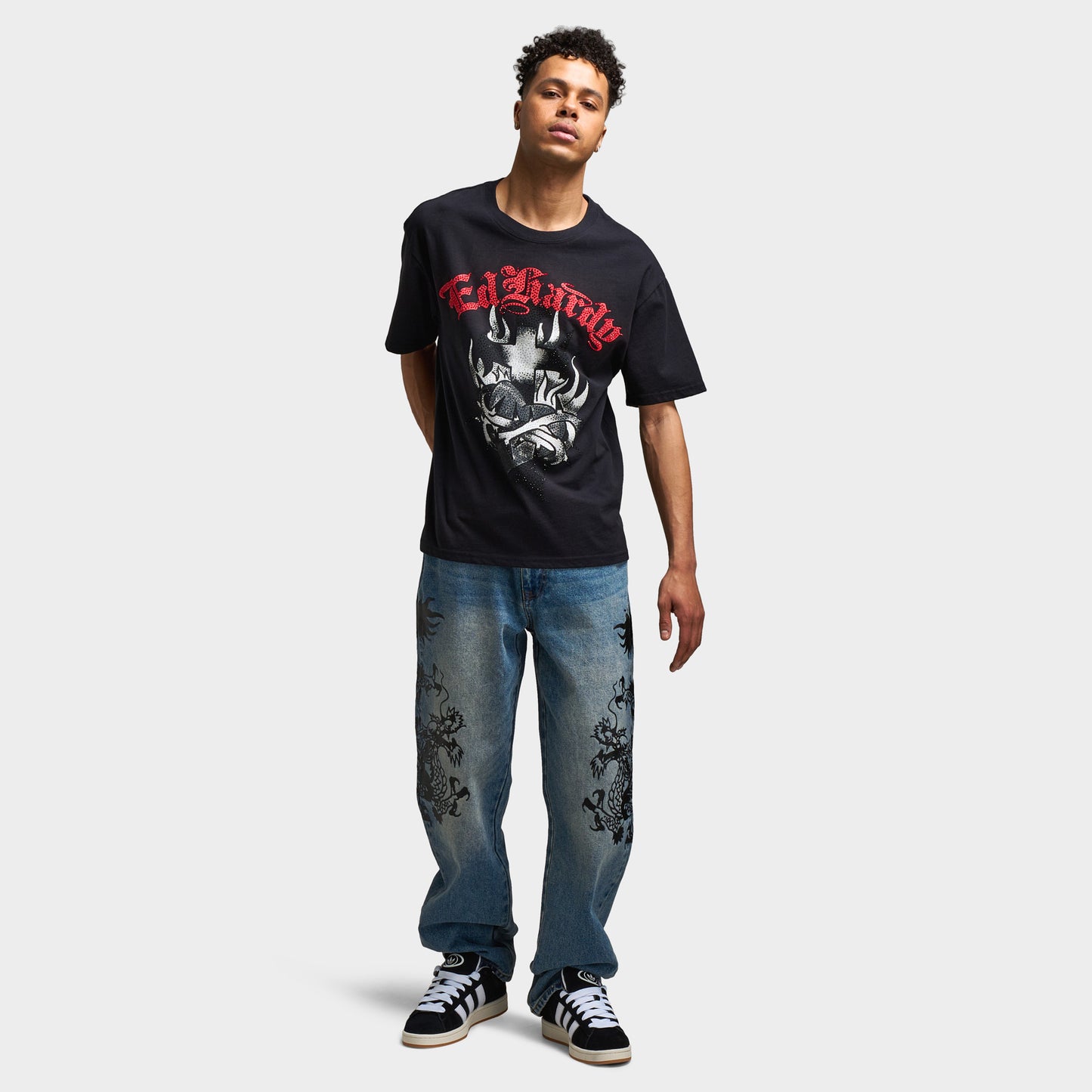 Ed Hardy T-shirt Vintage Coeur Sacré / Noir