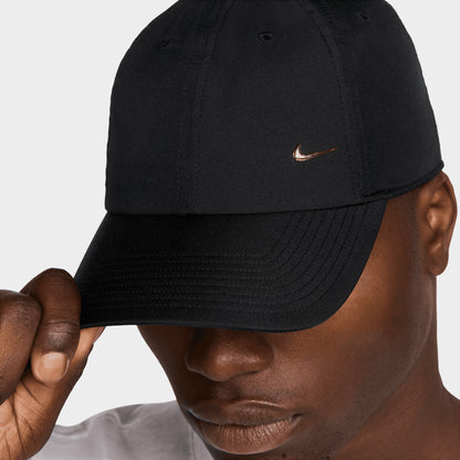 Nike Metal Swoosh Logo Cap Black / Metallic Gold