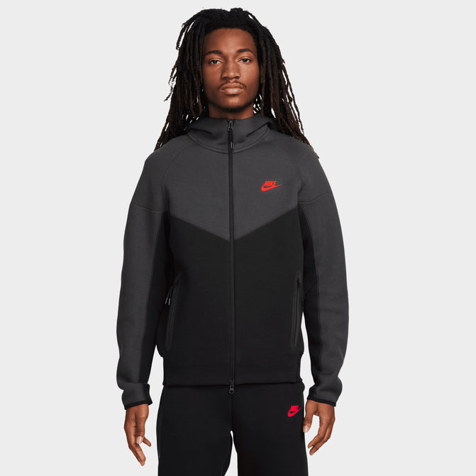 Black tech fleece hoodie top
