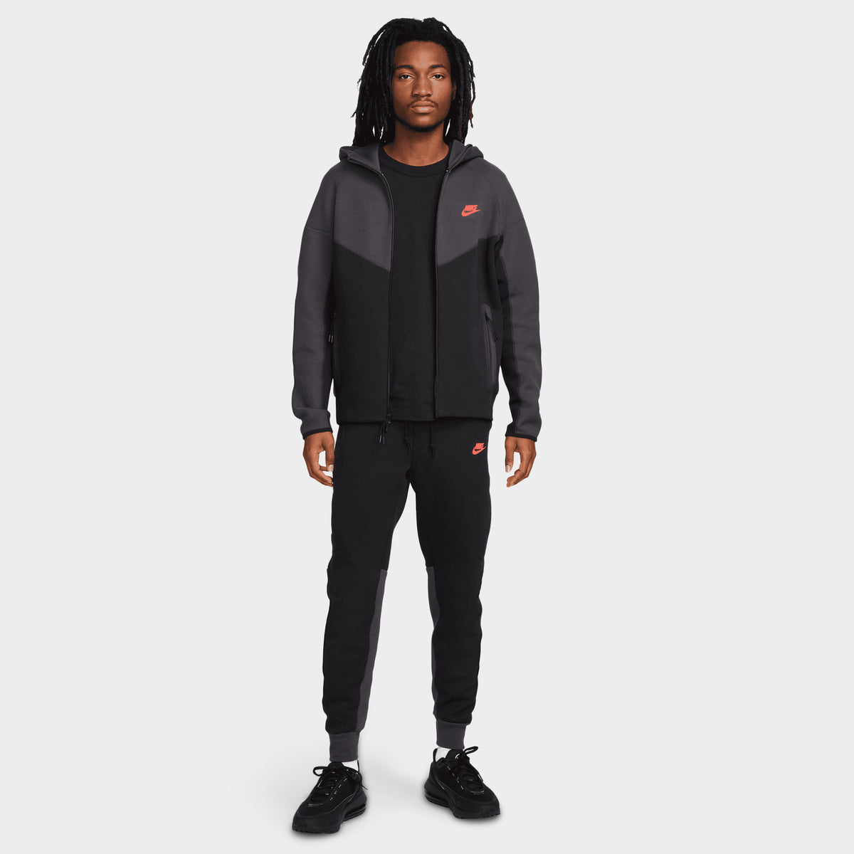 Nike Tech Fleece Full-Zip Windrunner Hoodie Black Dark Smoke