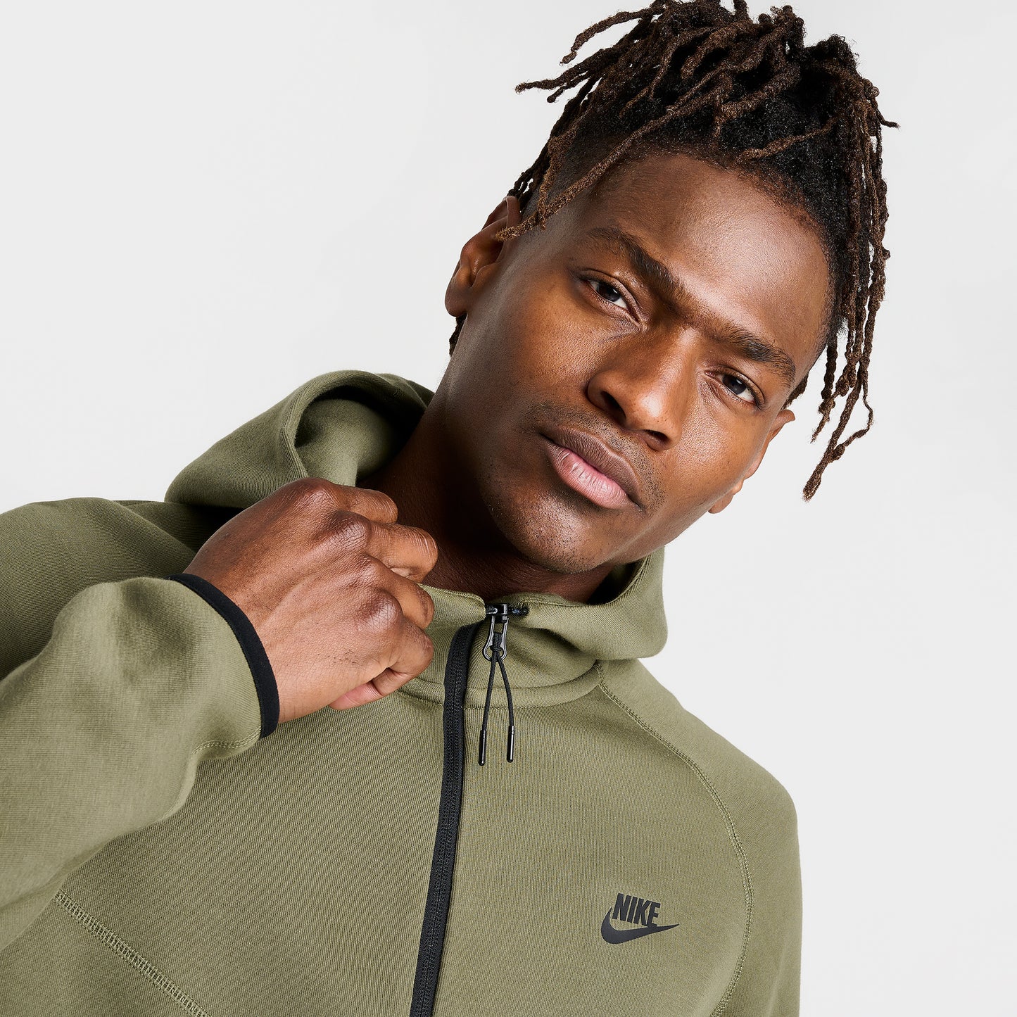 Nike Sportswear Tech Fleece Windrunner Full Zip Hoodie Medium Olive / Black