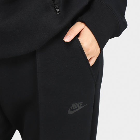 Jogging Tech Fleece à taille moyenne de Nike Sportswear Women / Noir