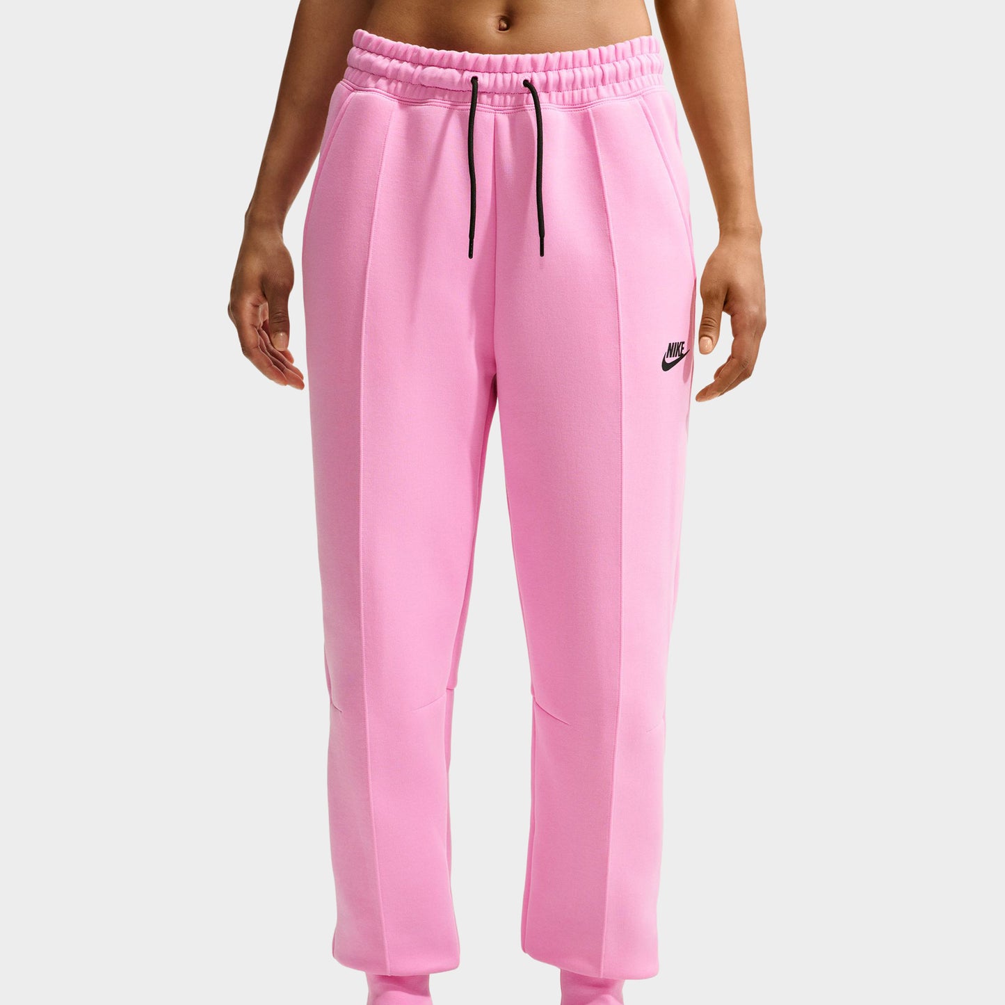 Nike Sportswear Femmes Taille Mi-haute Polaire Tech Pantalon de jogging Rose / Noir