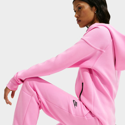 Nike Sportswear Femmes Taille Mi-haute Polaire Tech Pantalon de jogging Rose / Noir