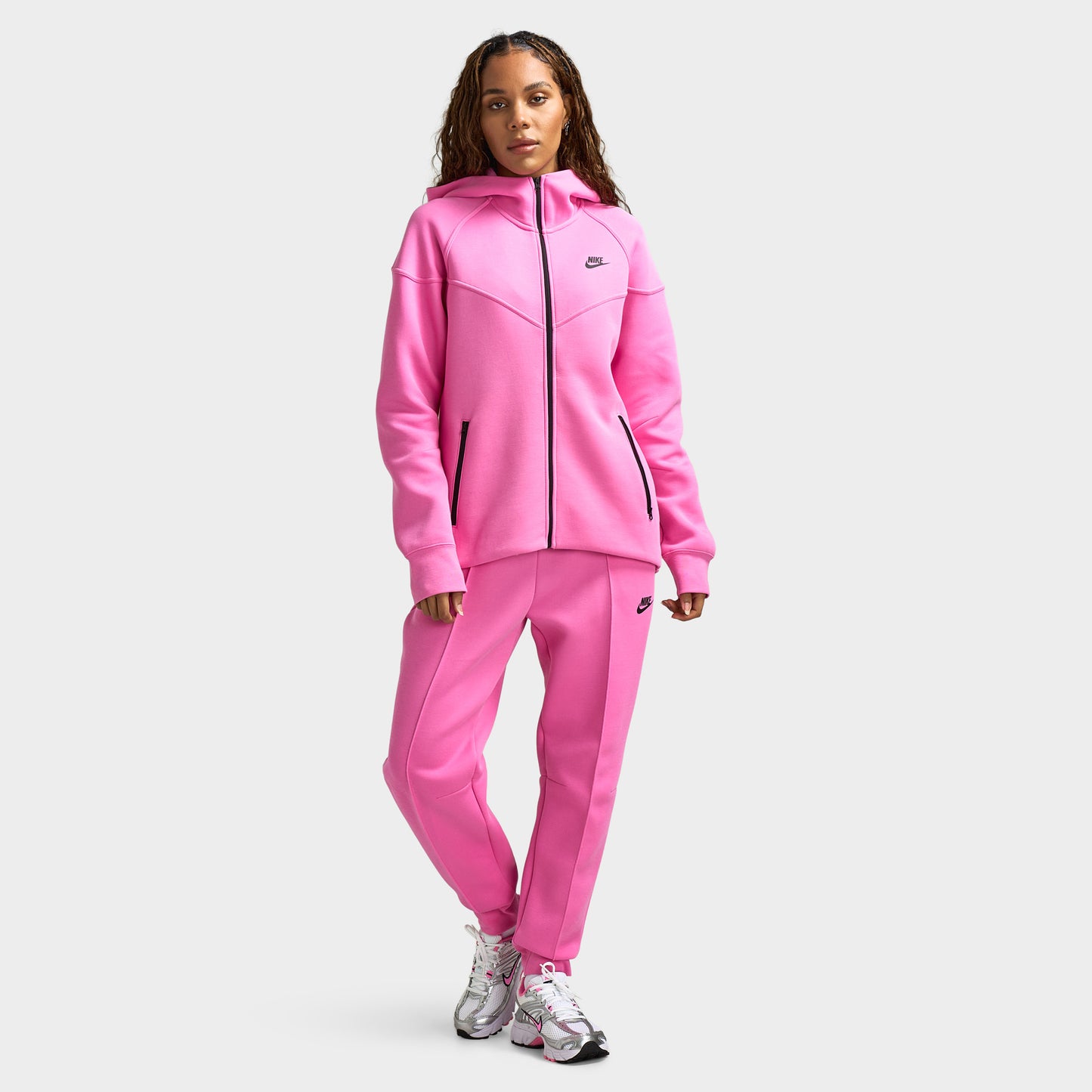 Nike Femme Tech Fleece Full Zip Windrunner Chandail à Capuchon / Rose Playful
