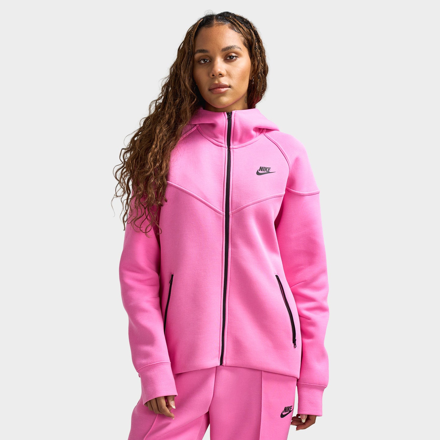 Nike Femme Tech Fleece Full Zip Windrunner Chandail à Capuchon / Rose Playful