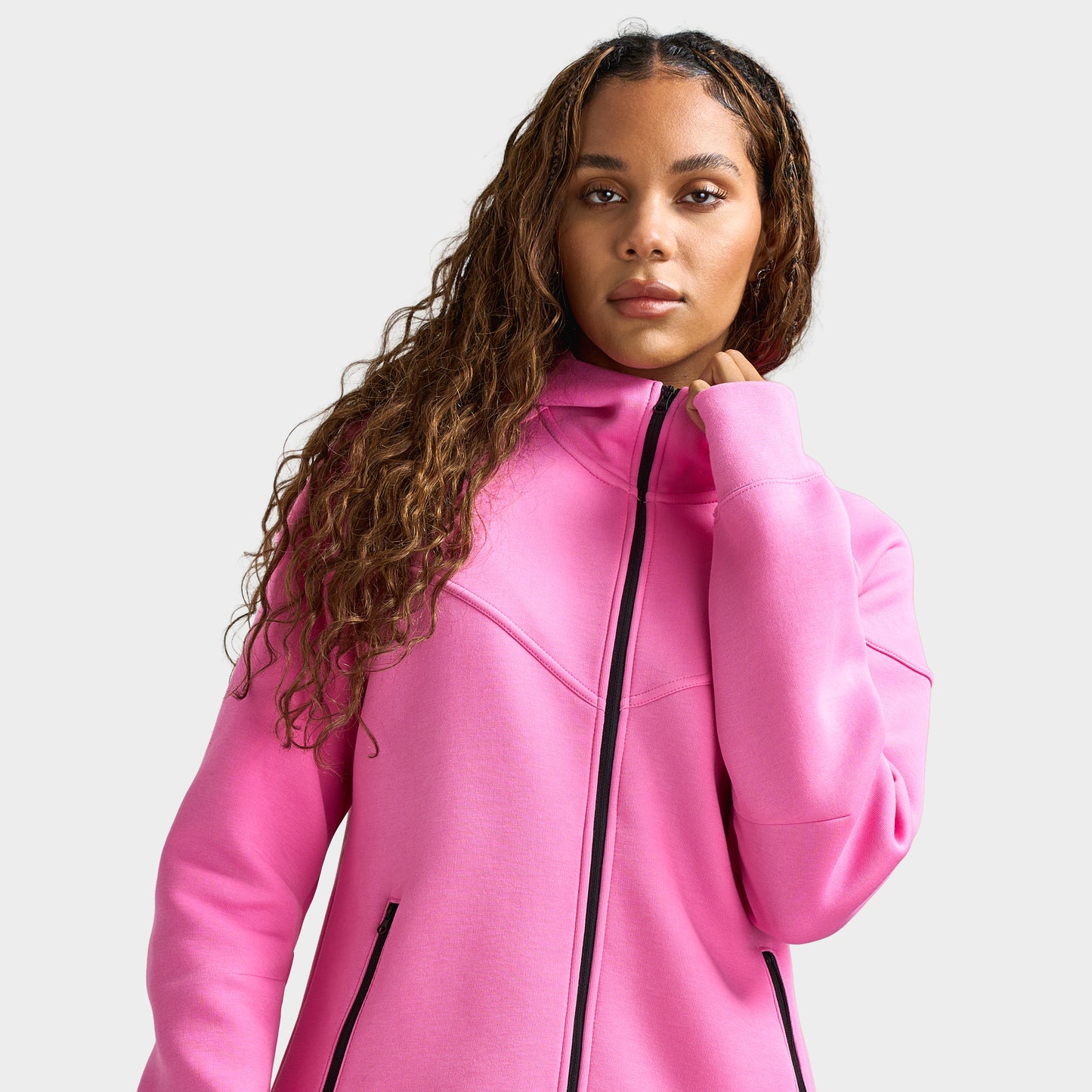 Nike Femme Tech Fleece Full Zip Windrunner Chandail à Capuchon / Rose Playful