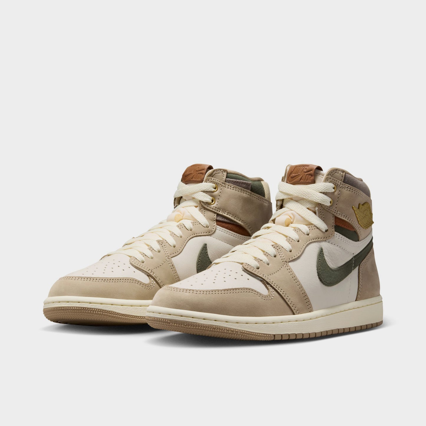 Jordan Femmes 1 High Rétro Kaki / Multicolore - Voile