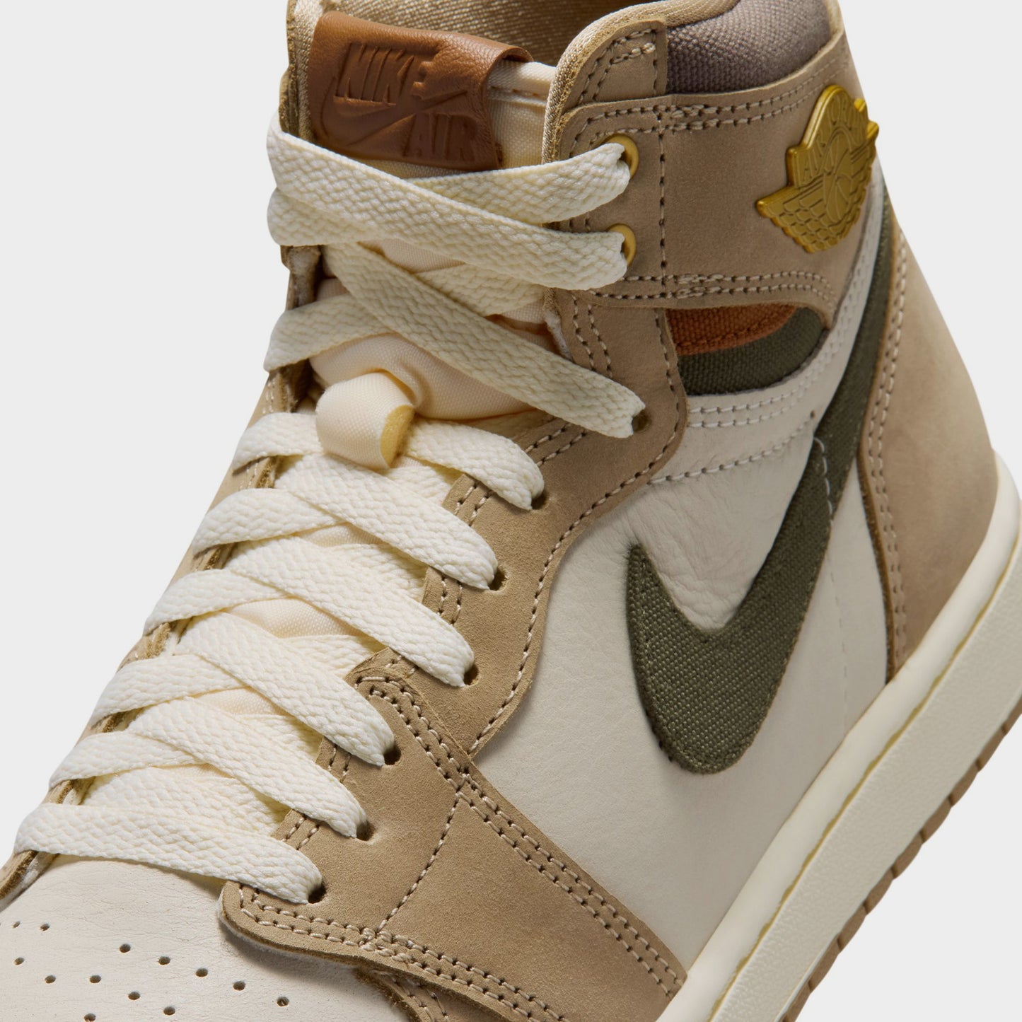 Jordan Femmes 1 High Rétro Kaki / Multicolore - Voile