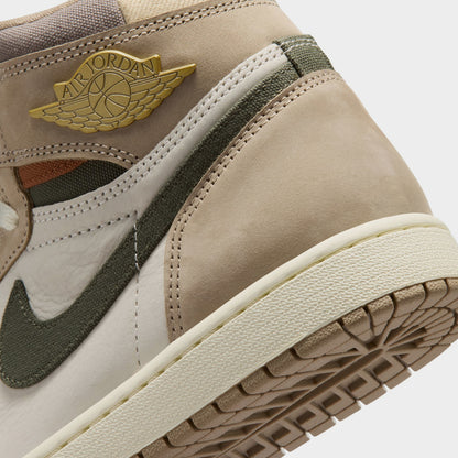 Jordan Femmes 1 High Rétro Kaki / Multicolore - Voile
