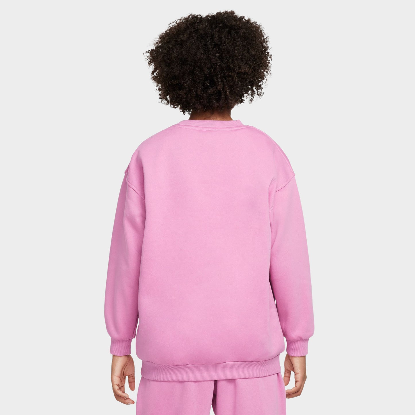 Nike Junior Girls' Club Fleece Oversized Crewneck Magic Flam