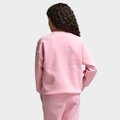 Nike Sportswear Juniors' Club Fleece Oversized Crew / Med Soft Pink