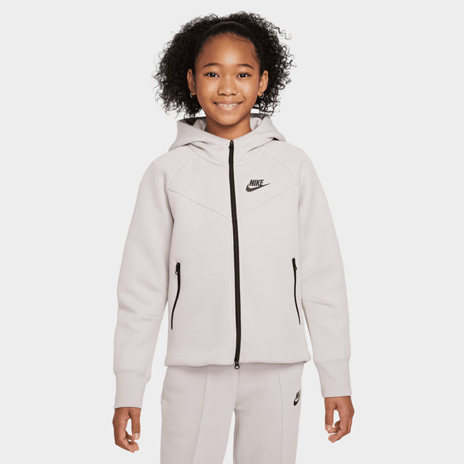 Nike Sportswear Junior Girls Tech Fleece Full Zip Hoodie Platinum Violet Black