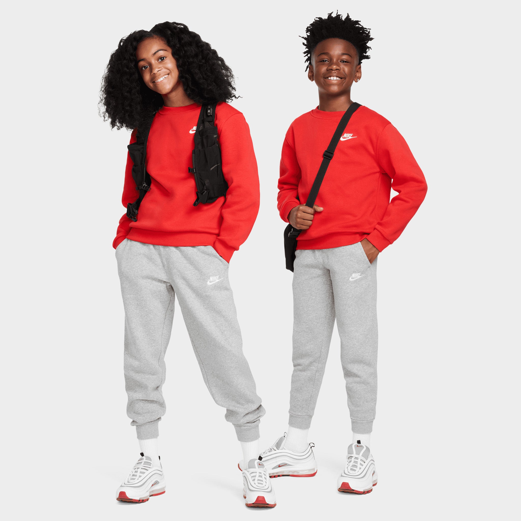 Nike Sportswear Juniors' Club Fleece Joggers Dark Grey Heather / White ...