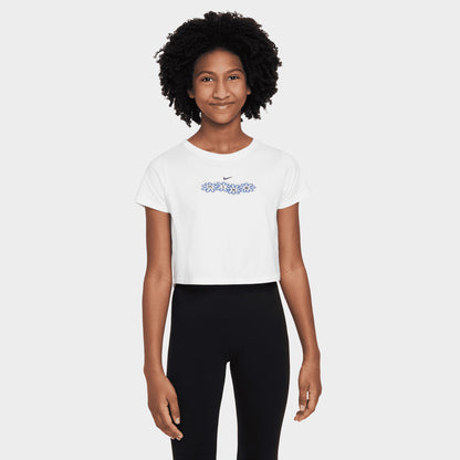T-shirt court pour filles Nike Sportswear Junior / Blanc