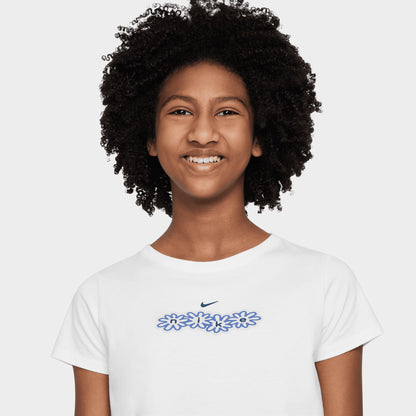 T-shirt court pour filles Nike Sportswear Junior / Blanc