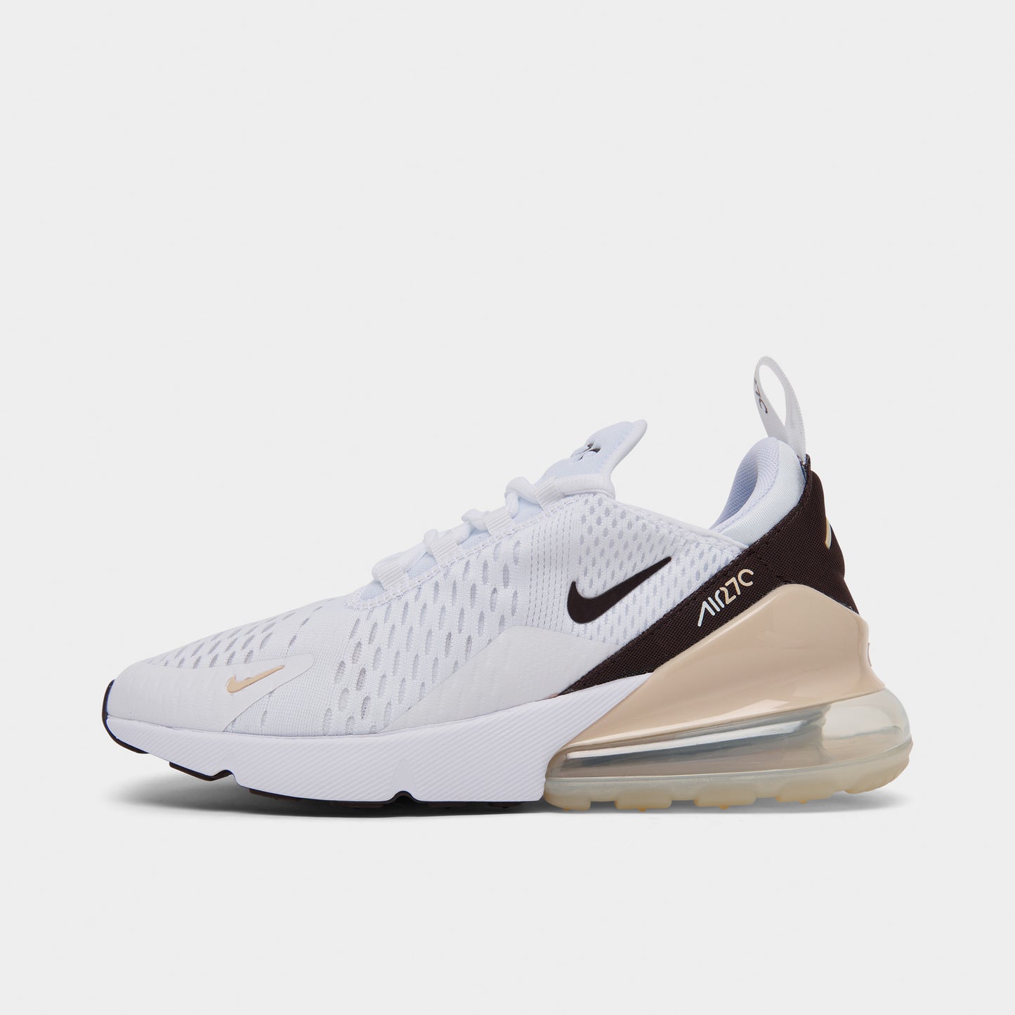 Nike Femmes Air Max 270 Blanc / Marron Velours - Sanddrift