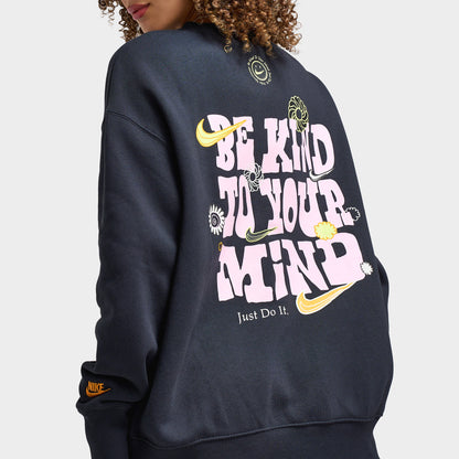 Nike Sportswear Women's Phoenix Fleece Oversized Happy Crew / Black