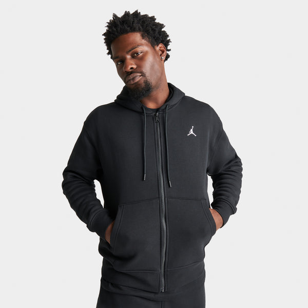 Jordan Essentials Fleece Full Zip Hoodie Black White JD Sports
