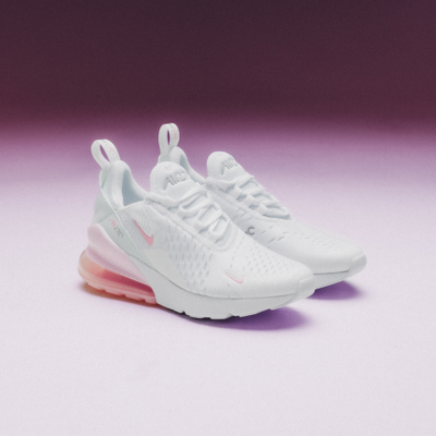 Nike Air Max 270 GS White / Pink Foam - Light Smoke Grey at JD Sports