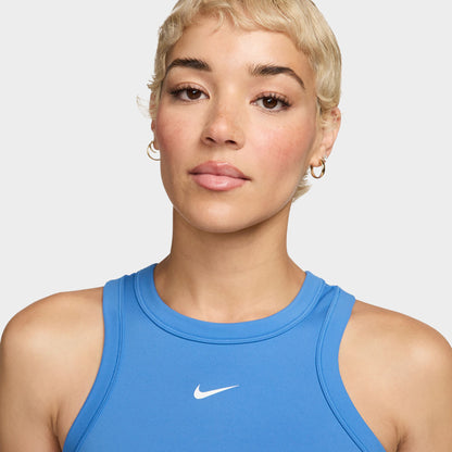 Nike One Women's Fitted Crop Tank / University Blue / White