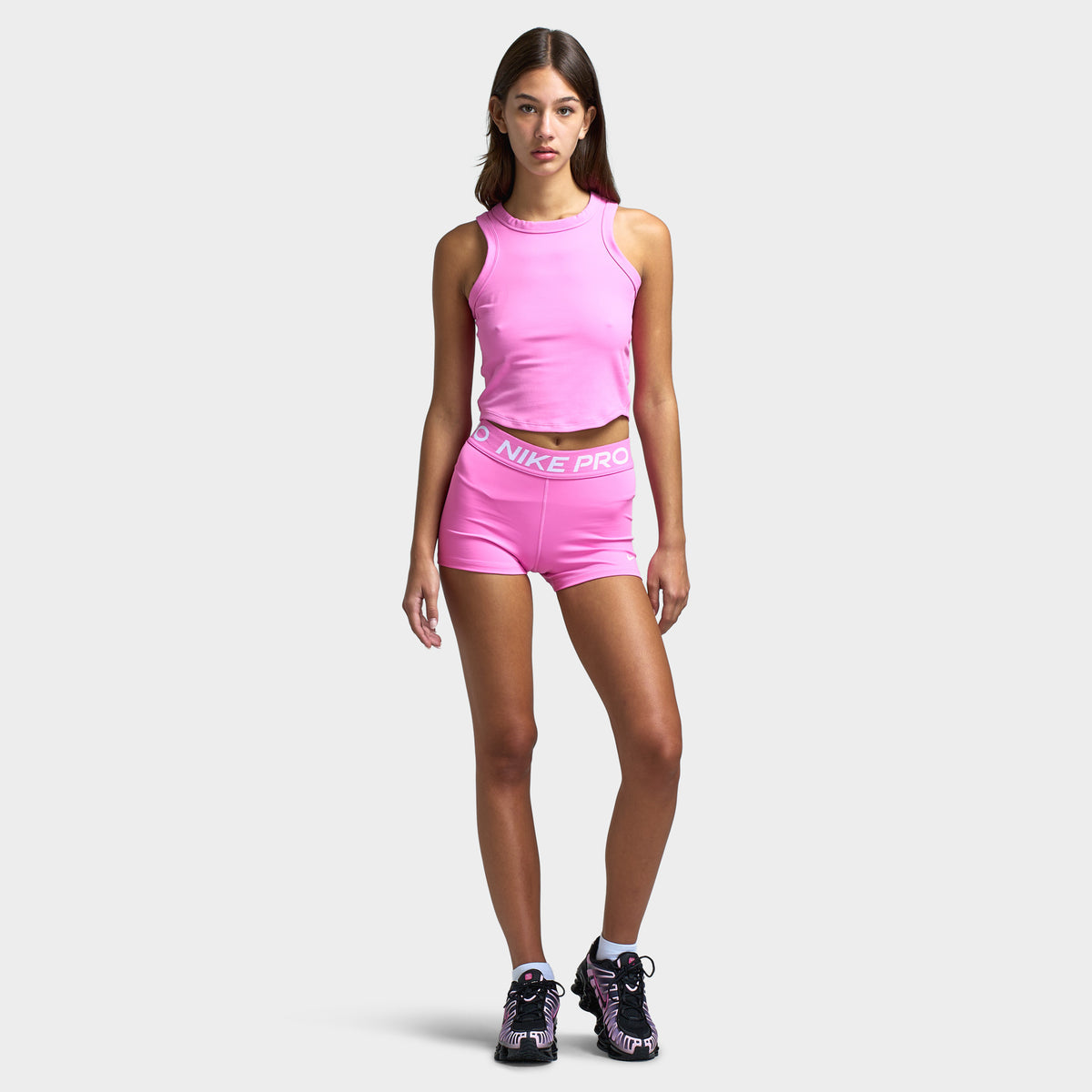 Nike One Fitted Women's Dri-FIT Cropped Tank Top Playful Pink