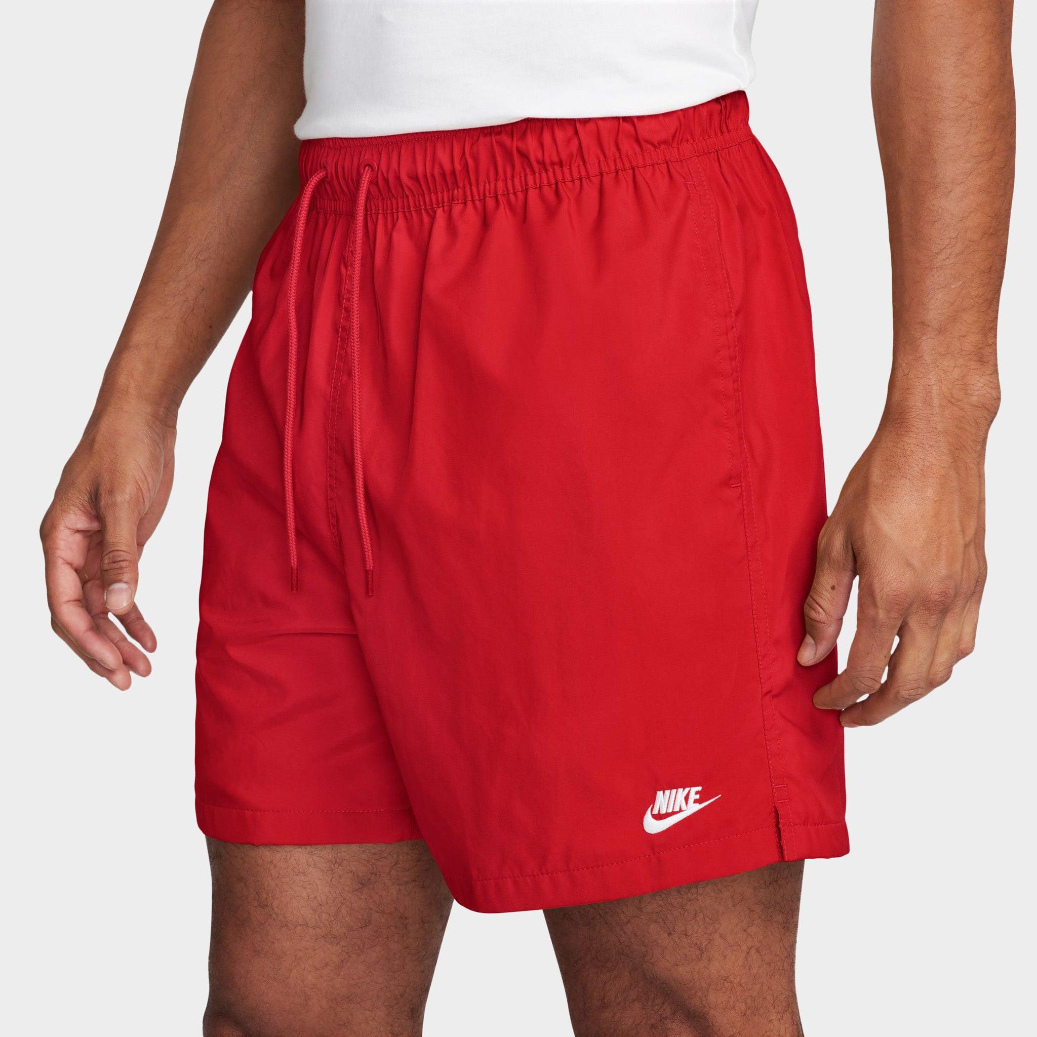 red nike club fleece shorts