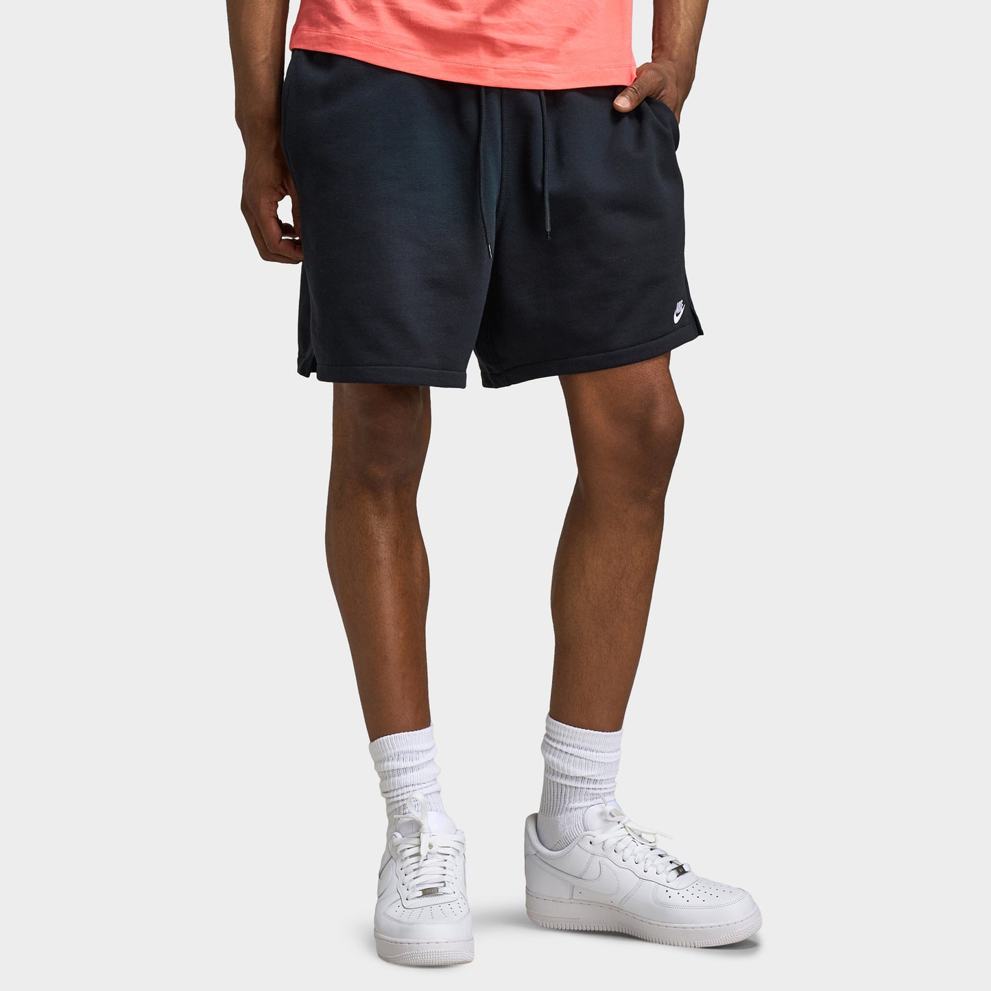 Nike Club French Terry Flow Shorts Black / White