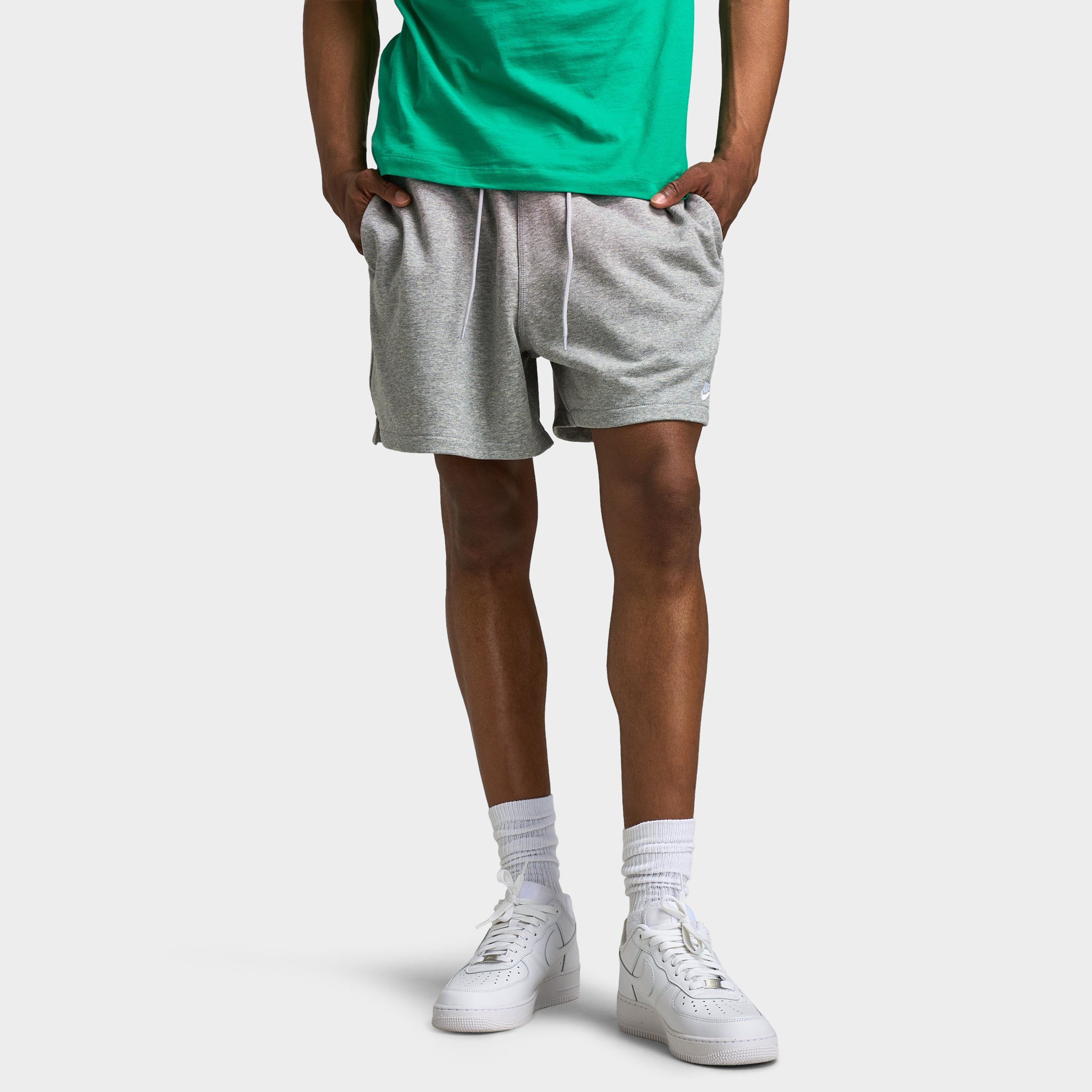 nike french terry shorts grey