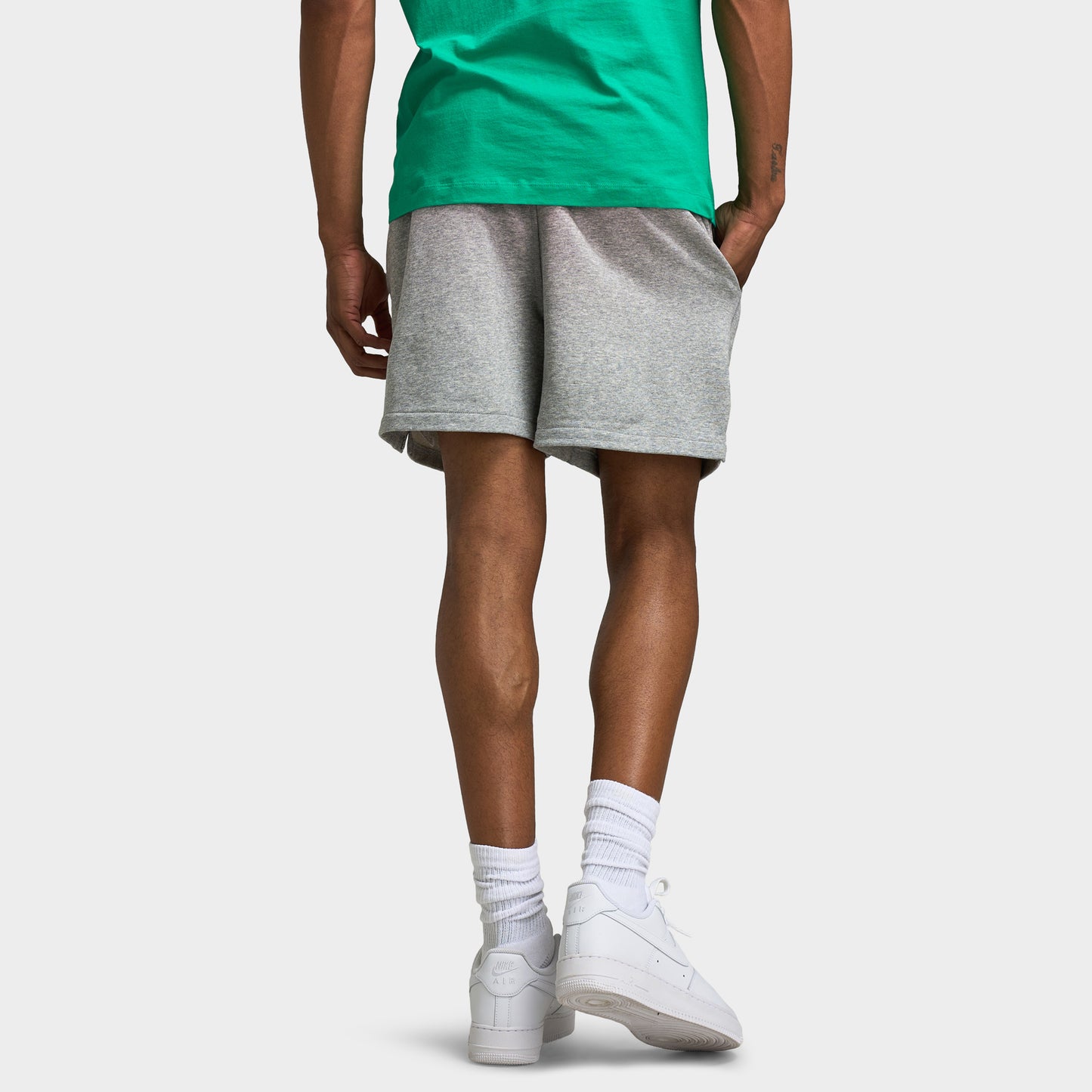 Nike Club French Terry Flow Short Dark Gris Heather / Lt Smoke Gris - Blanc