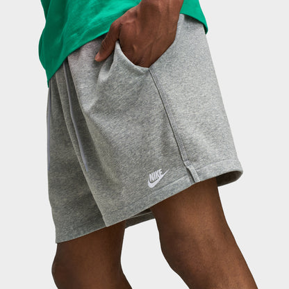 Nike Club French Terry Flow Short Dark Gris Heather / Lt Smoke Gris - Blanc