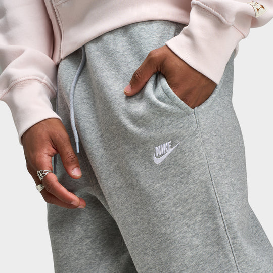 Nike Club Fleece Pantalon Jogger Gris foncé chiné / Gris fumé clair - Blanc