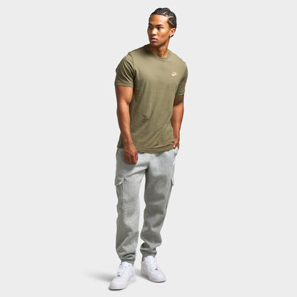 Nike Club Fleece Cargo Pants Dark Grey Heather / Light Smoke Grey - White