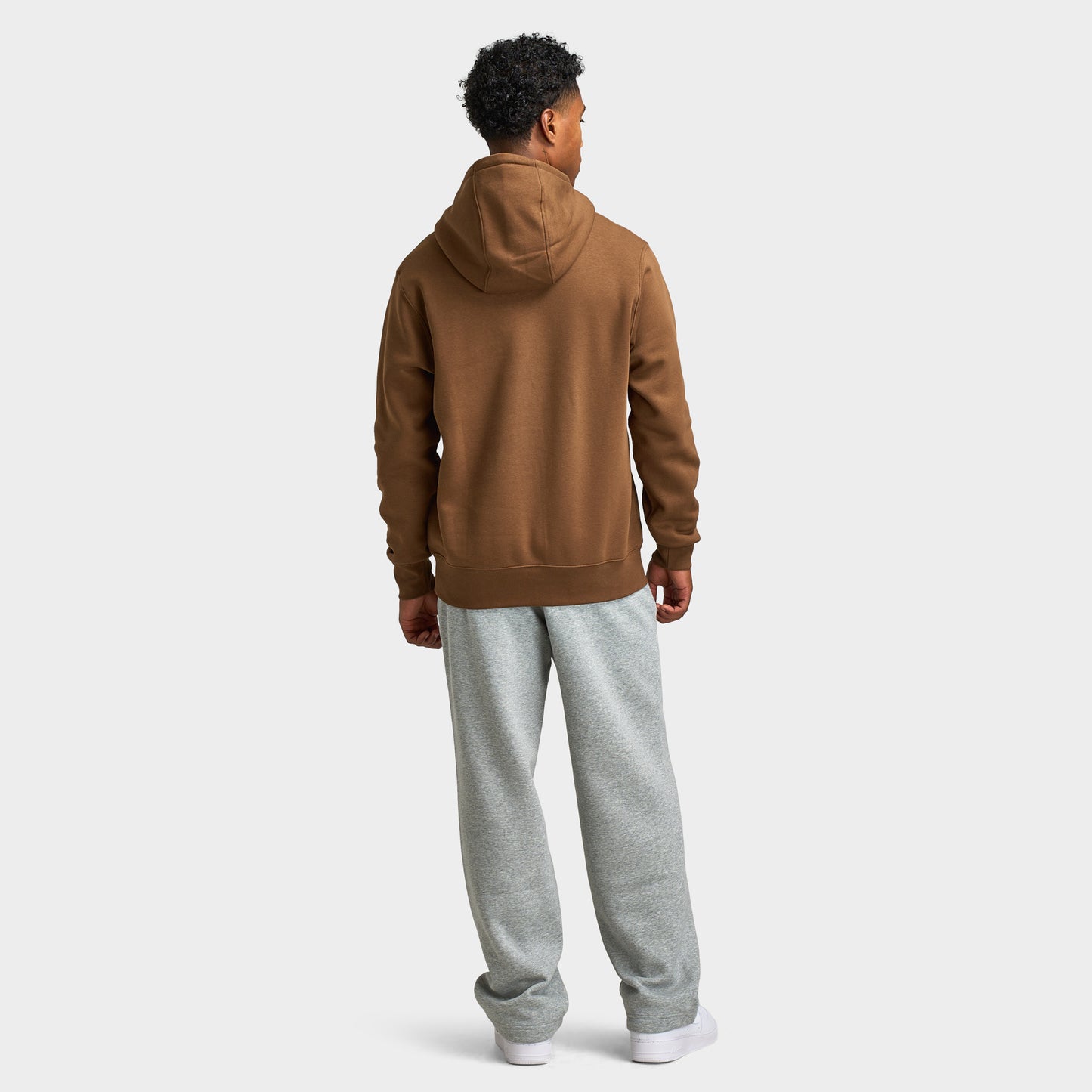 Nike Club Fleece Pullover Chandail à Capuchon Mosswood Brun / Blanc