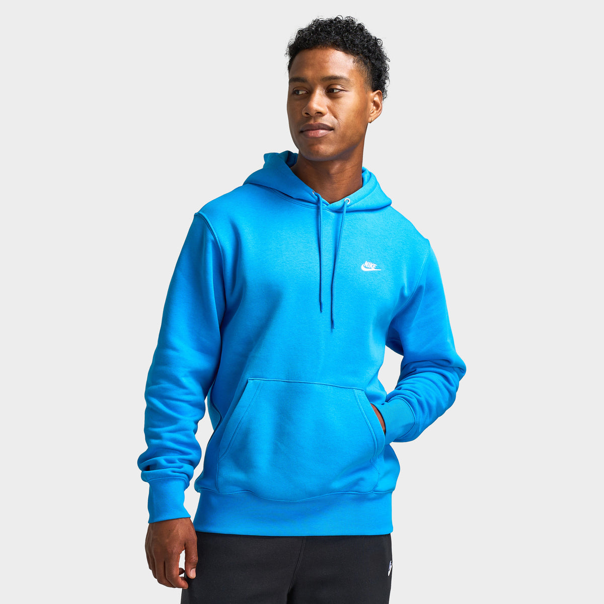Nike Club Fleece Pullover Hoodie Light Photon Blue White – JD Sports