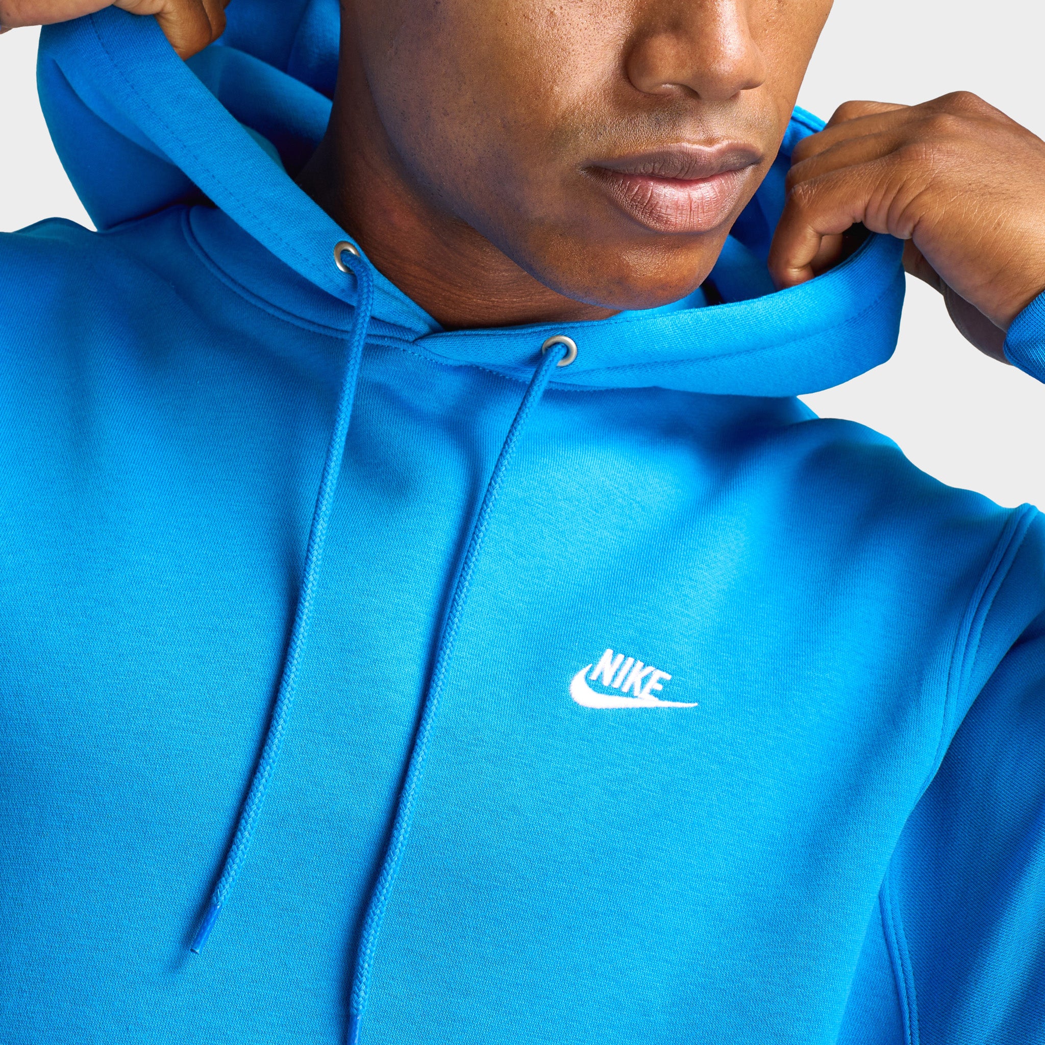 Nike Club Fleece Pullover Hoodie Light Photon Blue / White – JD Sports