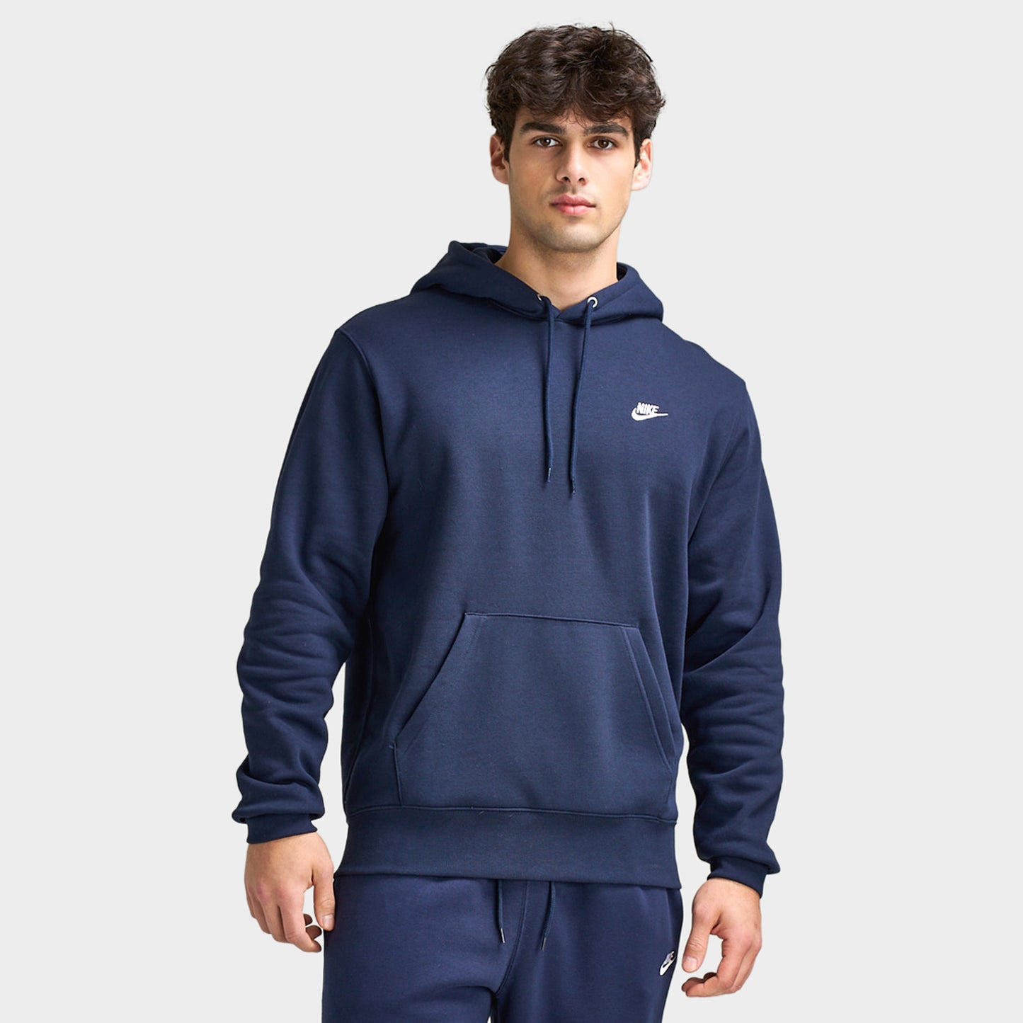 Nike Club Fleece Hoodie / Obsidian / White