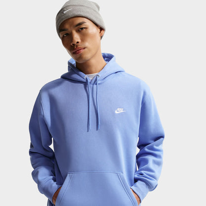 Nike Club Hommes Chandail à Capuchon Polaire  Bleu Royal / Blanc