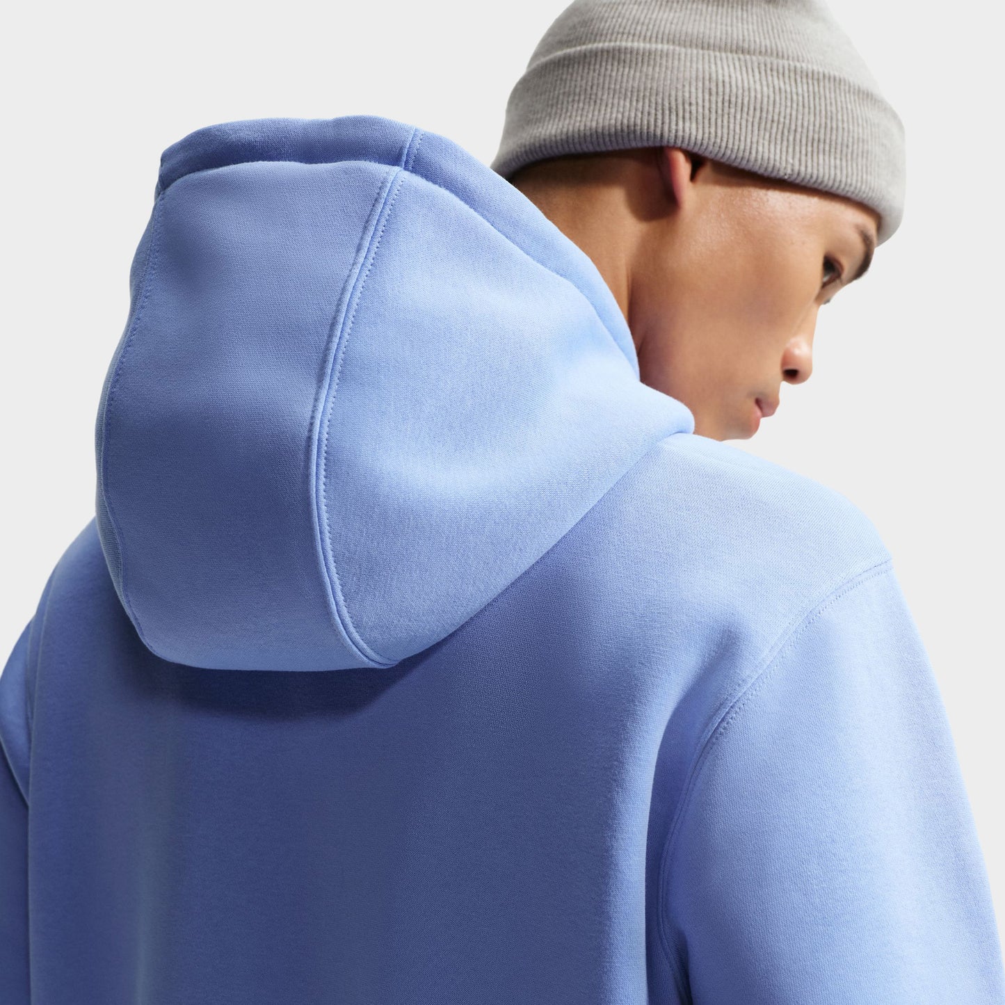 Nike Club Hommes Chandail à Capuchon Polaire  Bleu Royal / Blanc