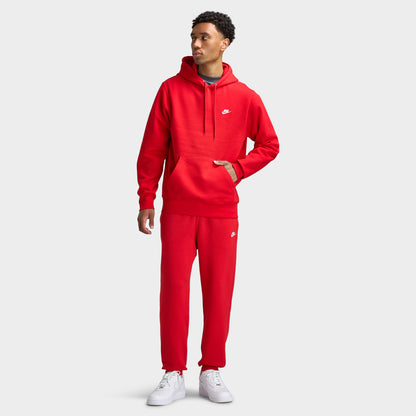 Nike Club Hommes Chandail à Capuchon Polaire Rouge Gym / Noir