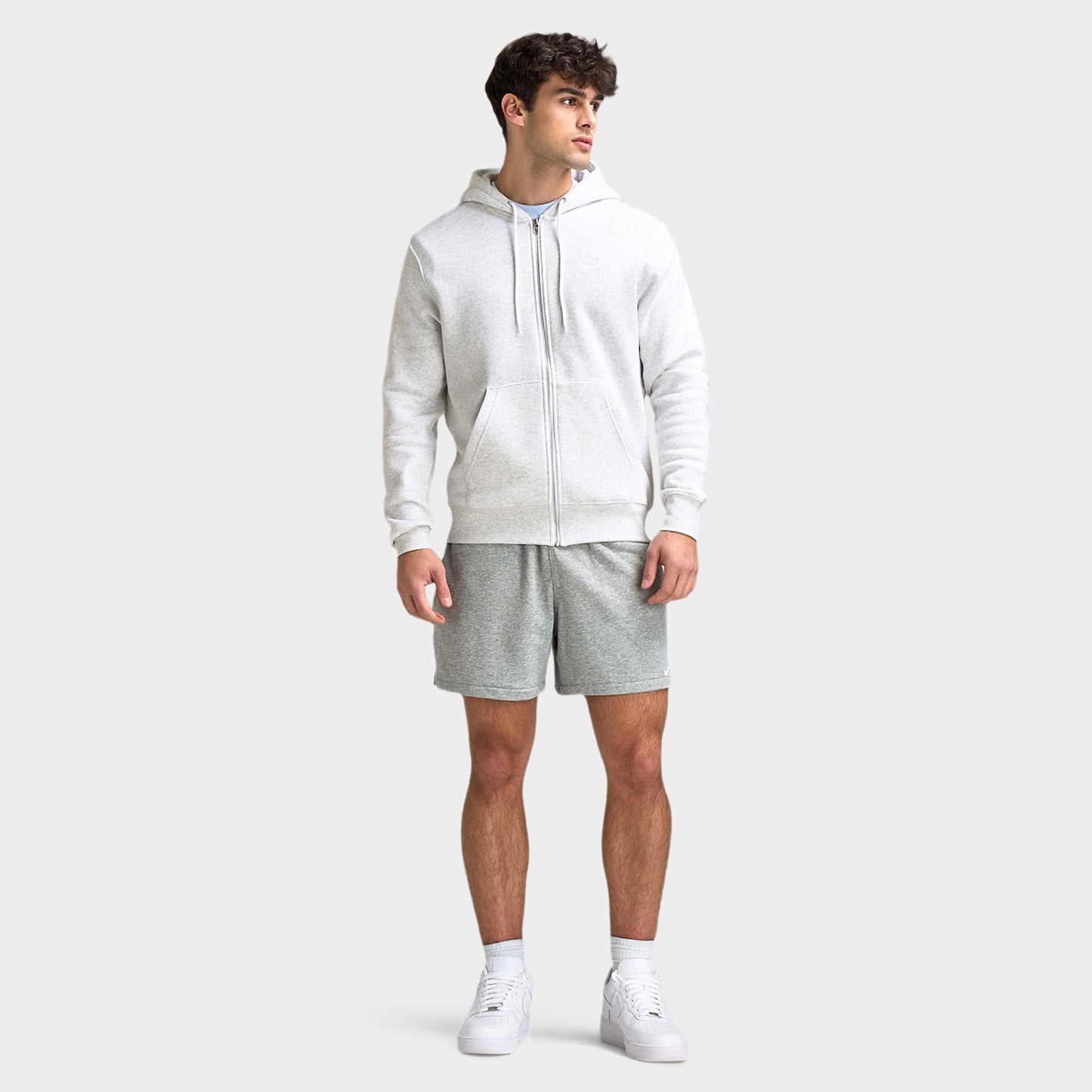 Nike Club Birch Heather Chandail à capuche zippé / Blanc / Blanc