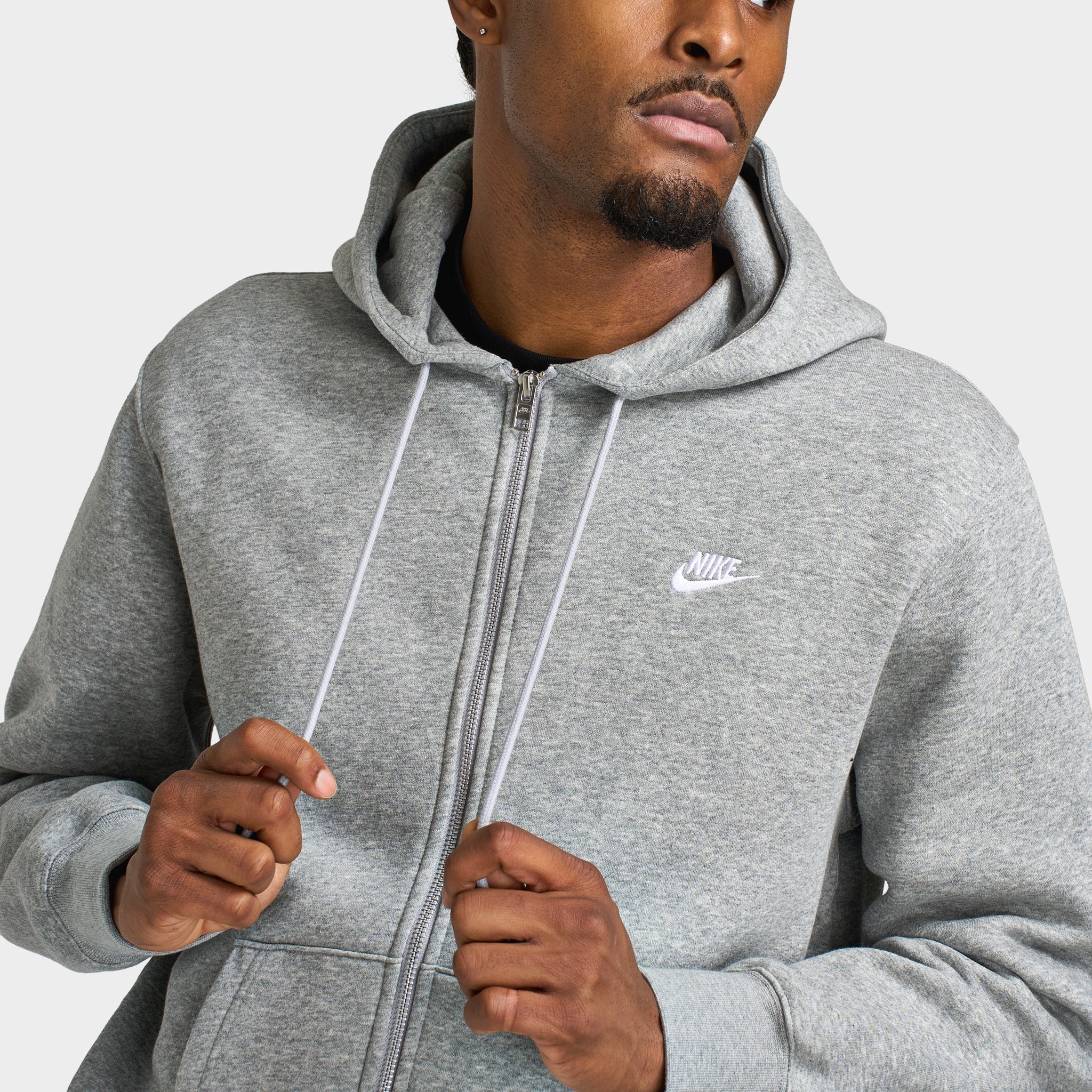 nike sportswear men's club bb full zip hoodie