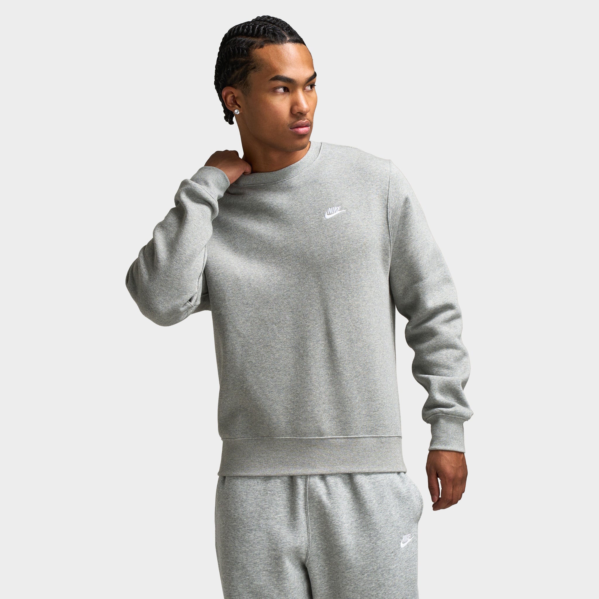 ナイキ メンズ スウェットシャツ Nike Club Crew - Dark Grey Heather/White Nike Club Crew Dark Grey Heather / White – JD Sports