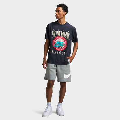 Nike Club Brushed Fleece Shorts Gris chiné foncé / Gris fumé clair - Blanc
