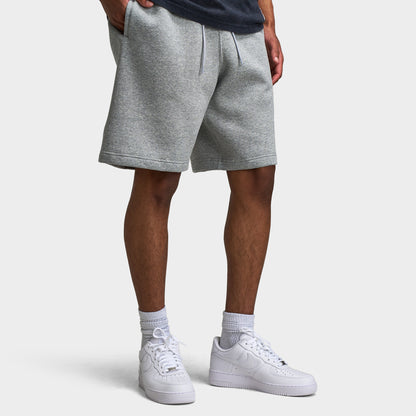 Nike Club Brushed Fleece Shorts Gris chiné foncé / Gris fumé clair - Blanc
