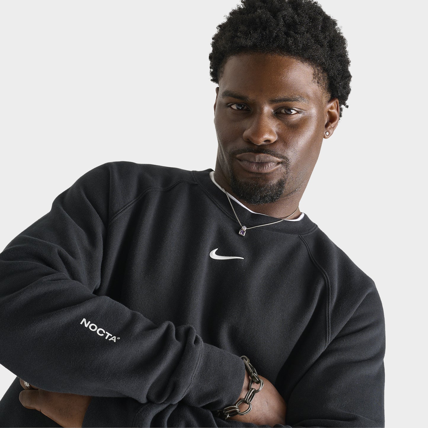 Nike NOCTA CS Cardinal  Fleece Crewneck Black / White