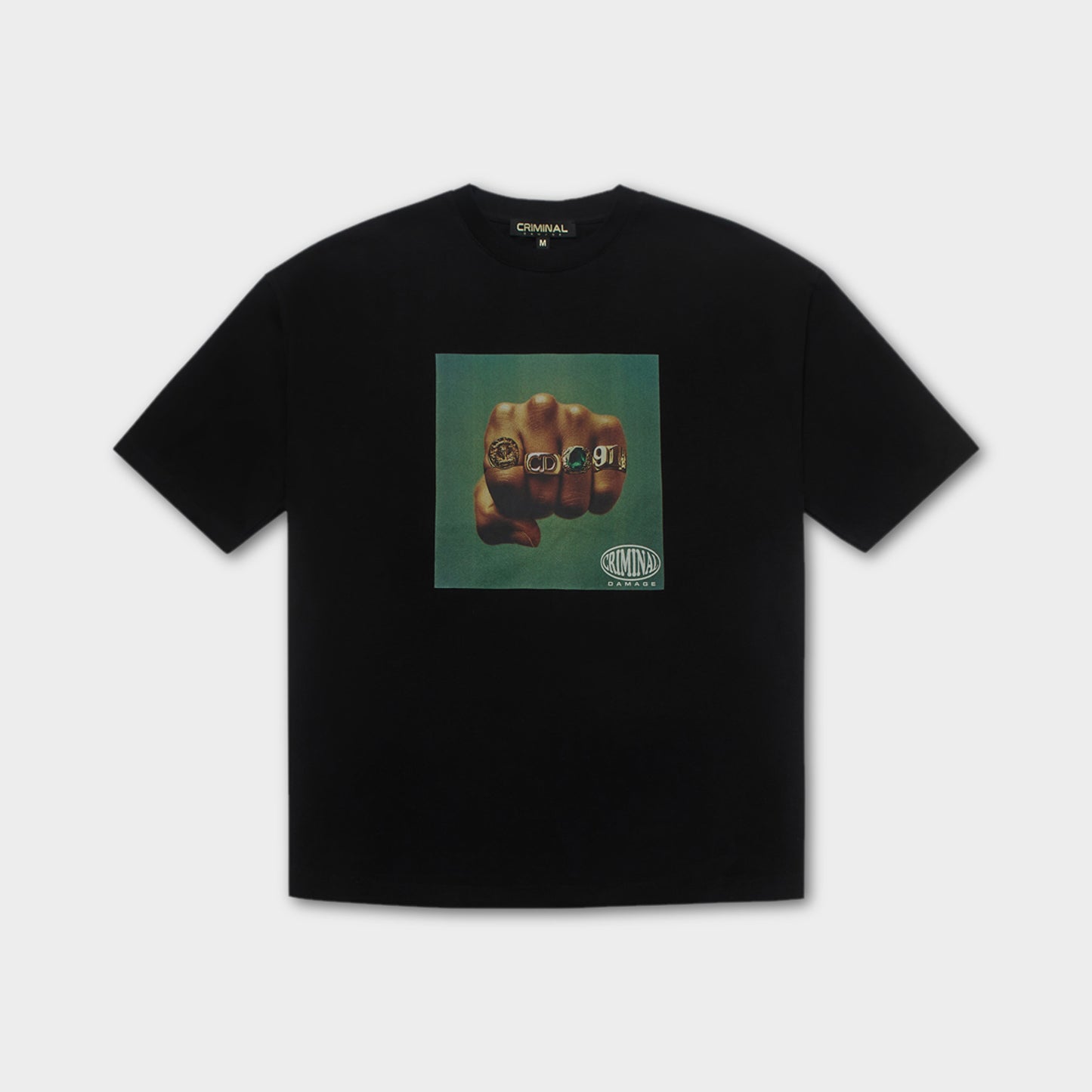 Criminal Damage Fist Of Gold T-Shirt / Black