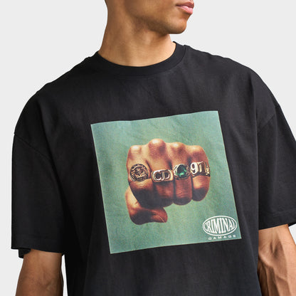 Criminal Damage Fist Of Gold T-Shirt / Black